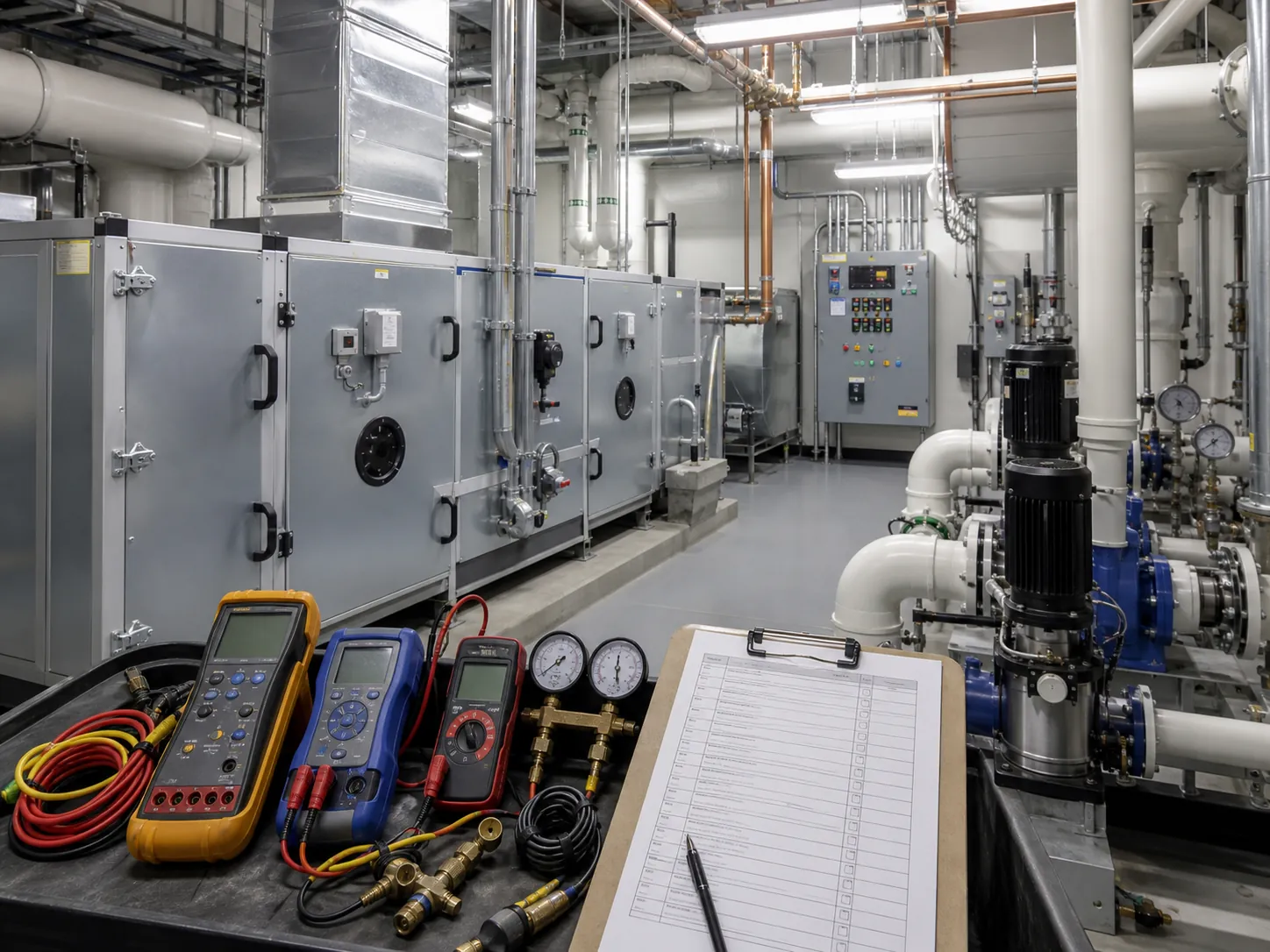 Equipment startup and commissioning testing